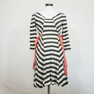 Uncle Frank Womens Black White Long Sleeve Dress S